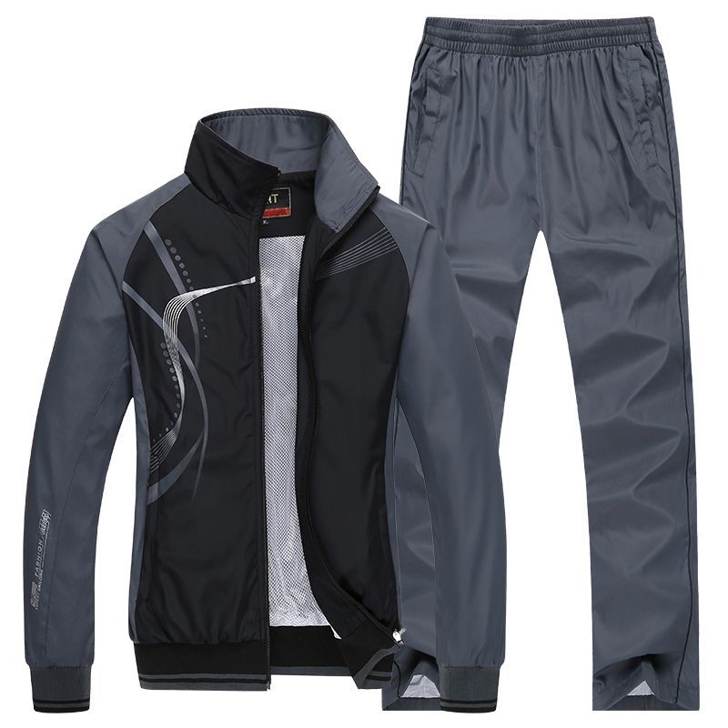 Men Sportswear New Spring Autumn Tracksuit High Quality Sets Jacket Pant Sweat wear - lecapmode
