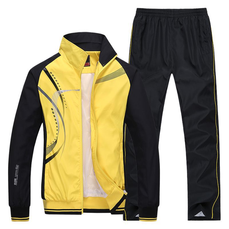 Men Sportswear New Spring Autumn Tracksuit High Quality Sets Jacket Pant Sweat wear - lecapmode