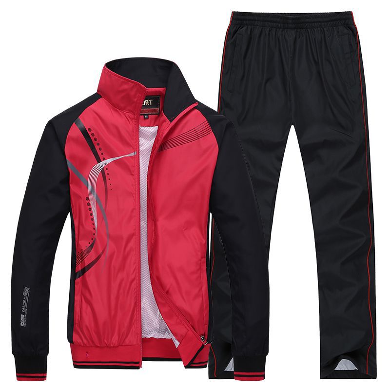 Men Sportswear New Spring Autumn Tracksuit High Quality Sets Jacket Pant Sweat wear - lecapmode