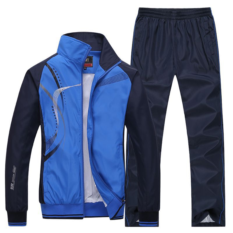 Men Sportswear New Spring Autumn Tracksuit High Quality Sets Jacket Pant Sweat wear - lecapmode