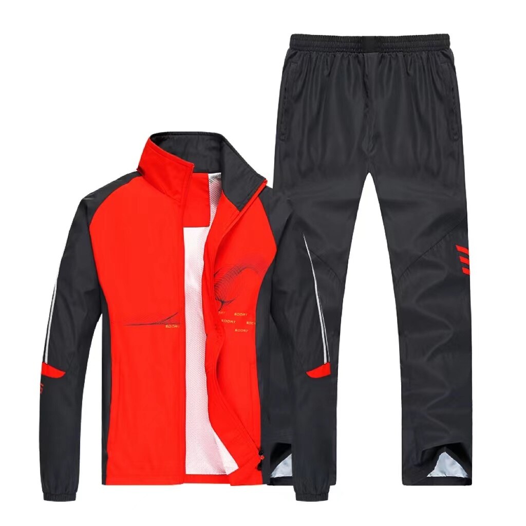 Men Sportswear New Spring Autumn Tracksuit High Quality Sets Jacket Pant Sweat wear - lecapmode