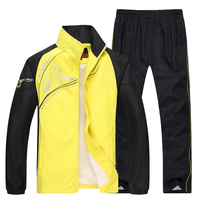 Men Sportswear New Spring Autumn Tracksuit High Quality Sets Jacket Pant Sweat wear - lecapmode