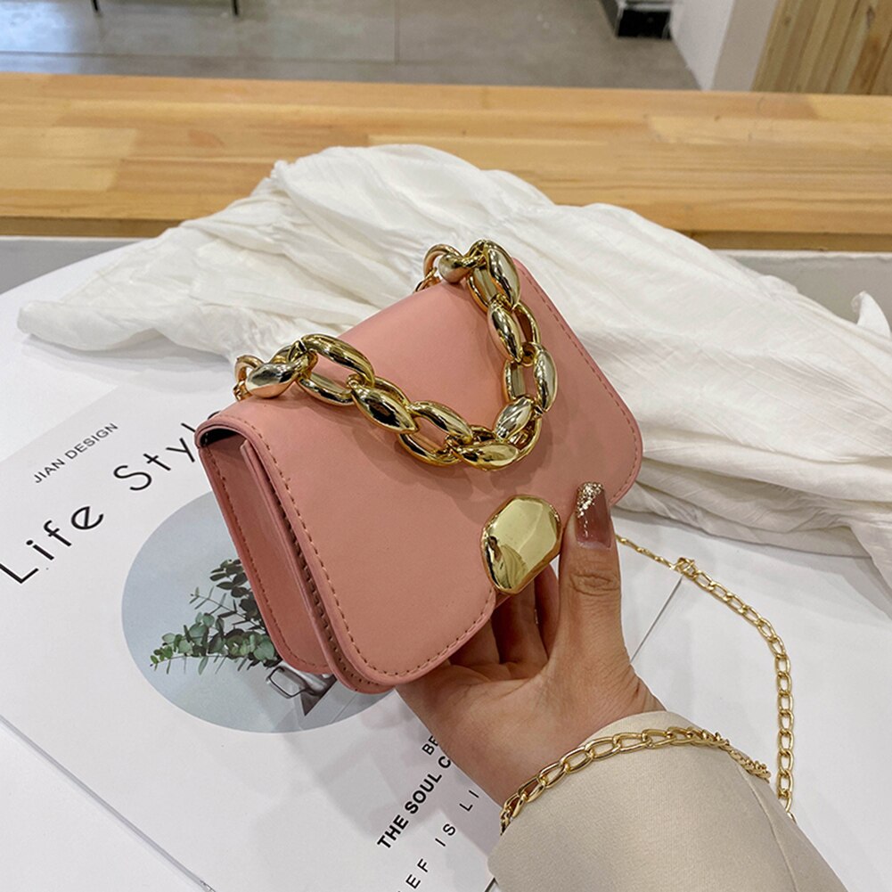Mini PU Leather Bags For Women Chain Crossbody Shoulder Hand Bag Lady Purse - lecapmode
