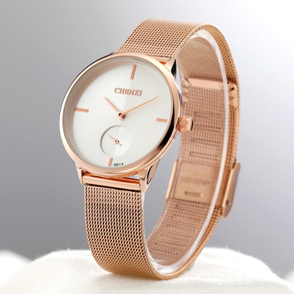 Couple Waterproof Men Women Rose Gold Wrist Watch Gift - lecapmode